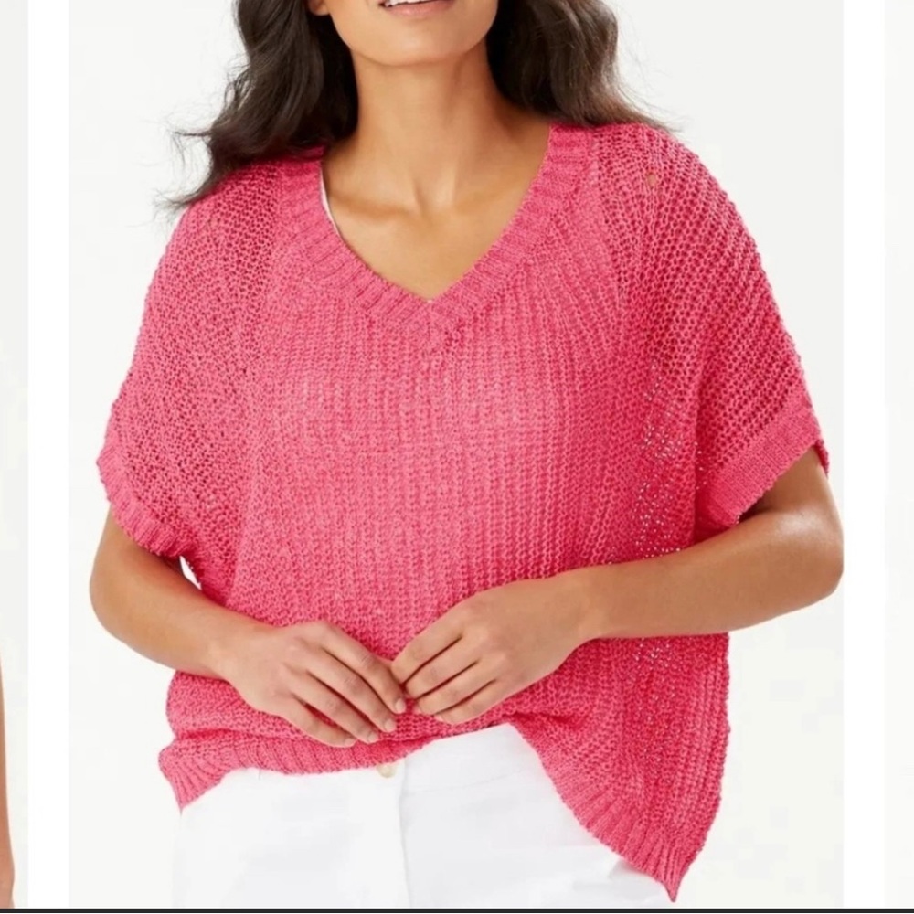 Bright pink oversized top